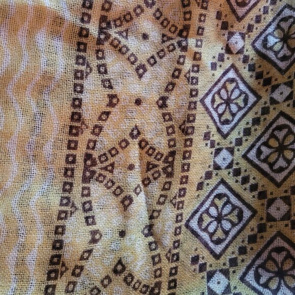 Screen Printed Merino Wool/Silk Scarf (WS1005B5) - Picture 4 of 4